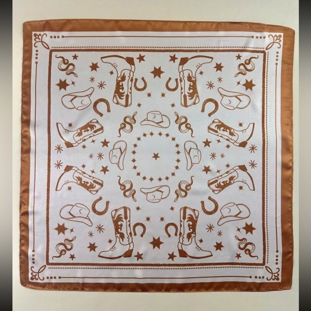 Brown and White Western Bandana P32